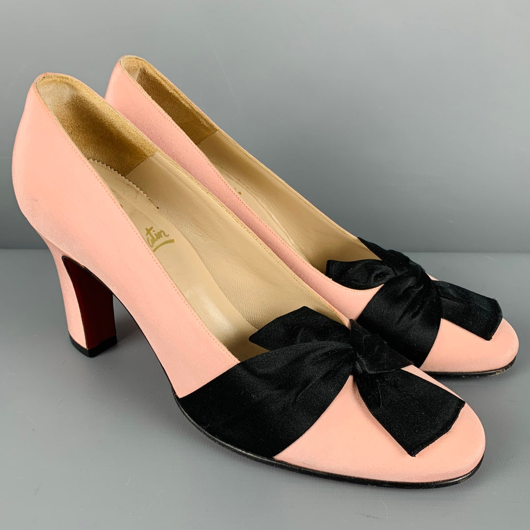 CHRISTIAN LOUBOUTIN Size 7.5 Pink Black Bow Pumps – Sui  display picture 1