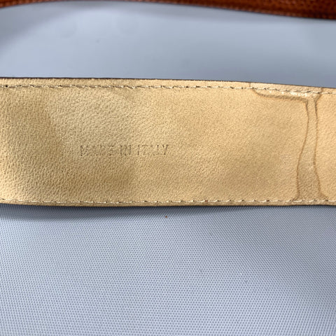ERMENEGILDO ZEGNA Size 38 Brown Crackled Leather Belt