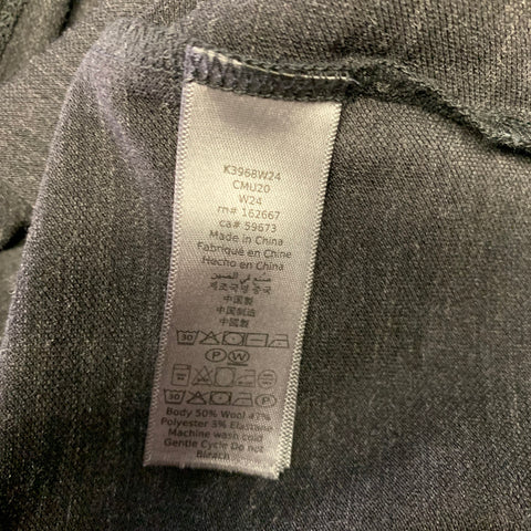 JOHN VARVATOS Size L Black Heather Wool Blend Long Polo