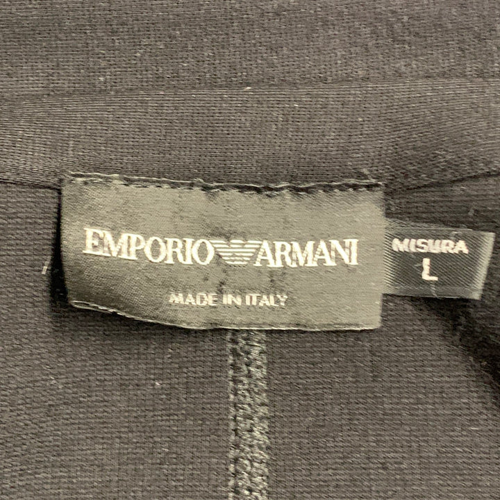 EMPORIO ARMANI Size L Regular Black Viscose Blend Notch Lapel Jacket