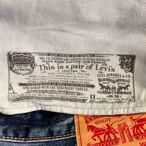 LEVI STRAUSS Size 32 Blue Distressed Visible Mending Patches Jeans