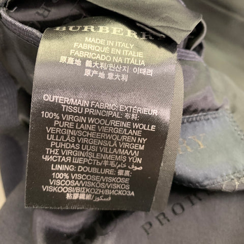 BURBERRY PRORSUM Size 42 Black Charcoal Stripe Virgin Wool Suit