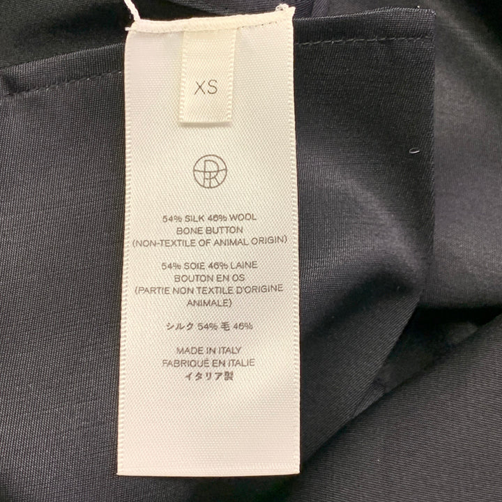 THE ROW Size XS Giuseppina Black Silk Wool Short Sleeve Casual Top