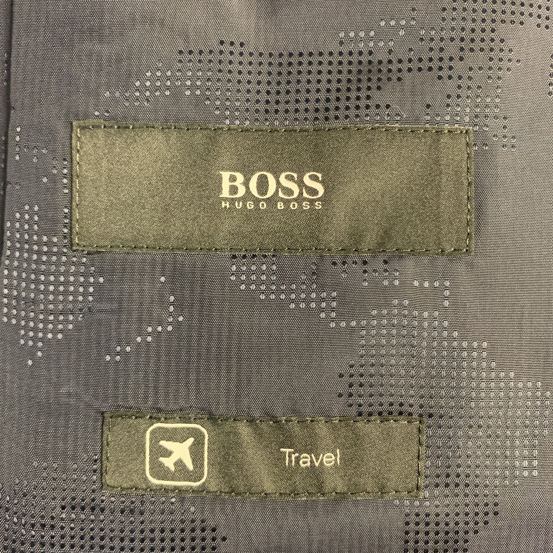 HUGO BOSS Talla 36 Abrigo deportivo con solapa de muesca de lana tejida azul marino