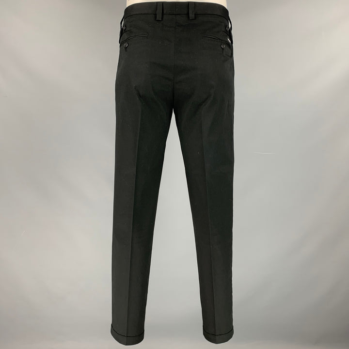 DOLCE & GABBANA Size 34 Black Cotton Blend Zip Fly Dress Pants