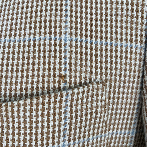 RALPH LAUREN Size 40 Brown Beige Plaid Cotton Notch Lapel Sport Coat