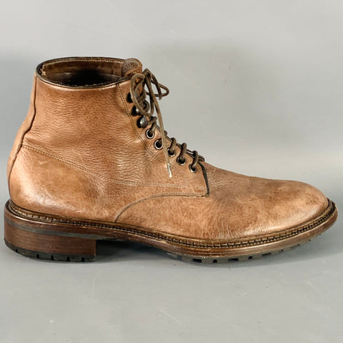 BARNEY'S NEW YORK Size 9 Brown Leather Lace-Up Boots