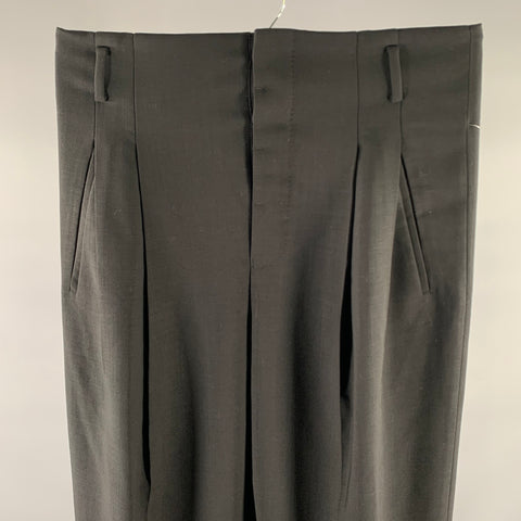 HAIDER ACKERMANN Size 32 Black Wool Pleated Dress Pants