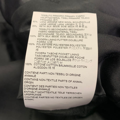 DSQUARED2 Size 38 Black Wool Silk Peak Lapel Suit