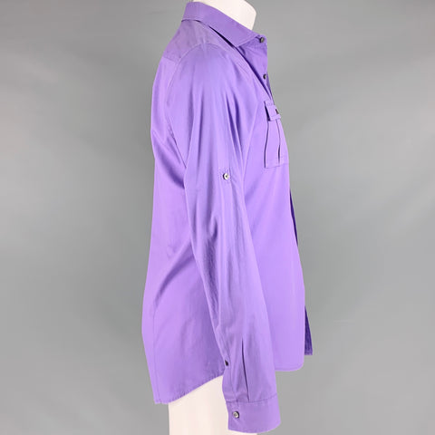 MICHAEL KORS Size M Purple Cotton 2 Pockets Long Sleeve Shirt