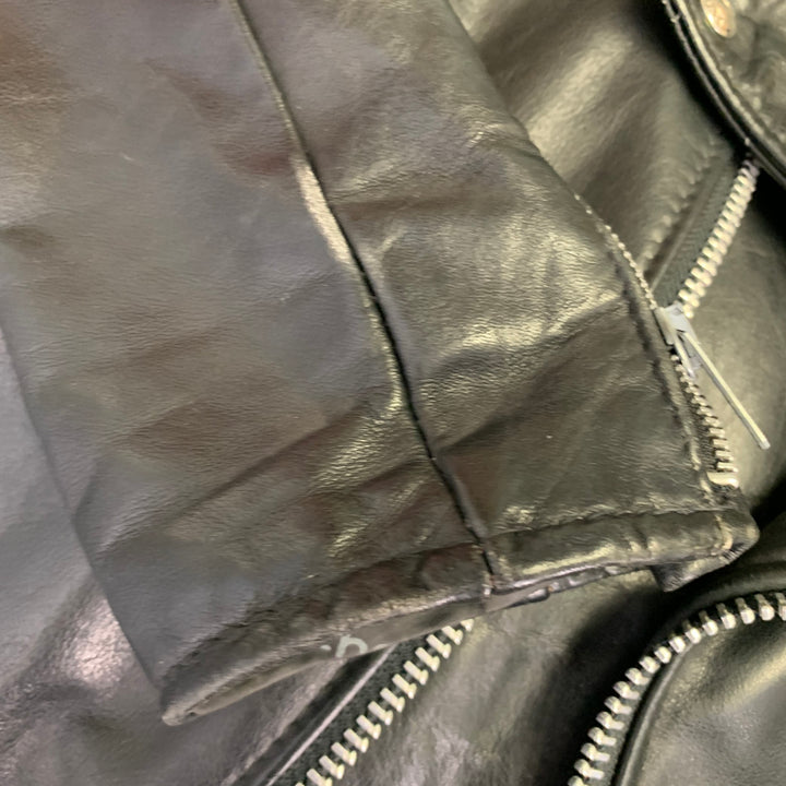 PERFECTO by  SCHOTT Vintage Size 46 125 Black Leather Motorcycle Jacket