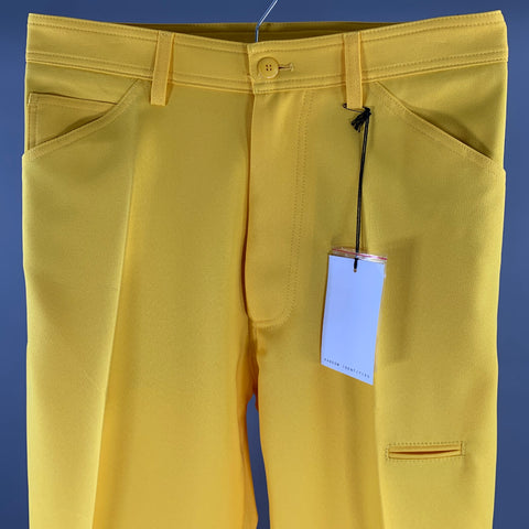 RANDOM IDENTITIES Size 30 Yellow Polyester Casual Pants