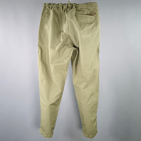 ORSLOW Taille M Pantalon décontracté en coton vert à taille élastique