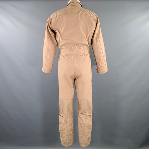 NO BRAND Size S Beige Canvas Long Sleeve Jumpsuit