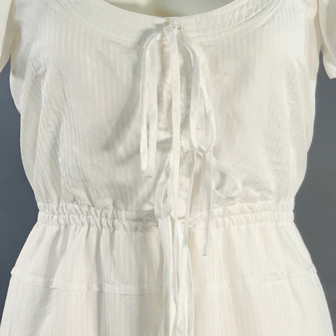 knee length dresses for ladies LA LIGNE Size XS White Cotton Linen Drawstring Midi Dress – Sui Generis  Designer Consignment
