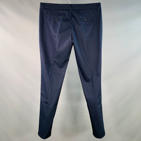 AMI by ALEXANDRE MATTIUSSI Size XL Navy Twill Cotton Flat Front Casual Pants