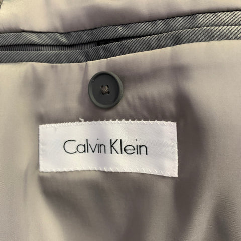 CALVIN KLEIN Size 36 Grey Heather Polyester Blend Coat