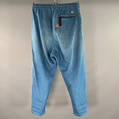KAPITAL Size M Light Blue Patchwork Cotton Joggers Jeans