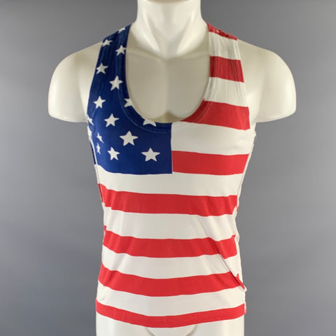 D&G by DOLCE & GABBANA Size S Red White Blue Flag Tank