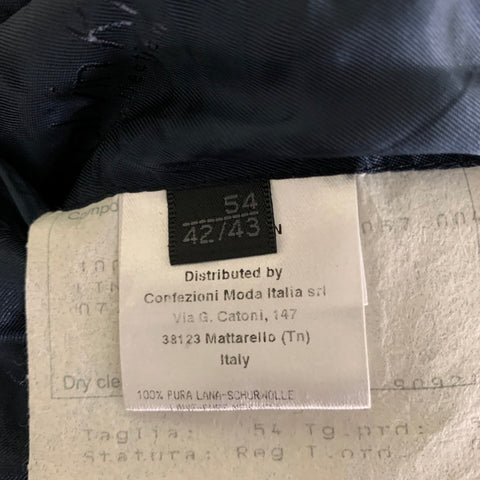 CALVIN KLEIN Size 44 Navy Wool Peak Lapel 3 Piece Tuxedo