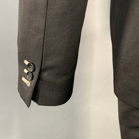 COMME des GARCONS x H&M Vintage Size 38 Regular Black White Twill Wool Notch Lapel Suit