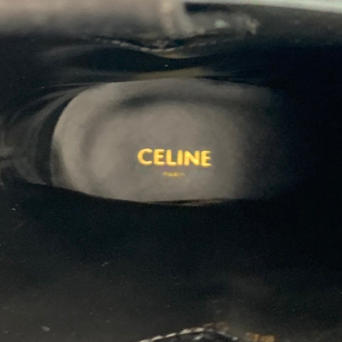 CELINE Taille 8 Bottes western en cuir strass noir pour hommes