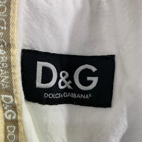 D&G by DOLCE & GABBANA Size 38 White Cotton Peak Lapel Jacket