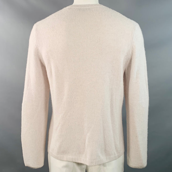VINCE Size L Grey Light Knit Cashmere Crew Neck Pullover