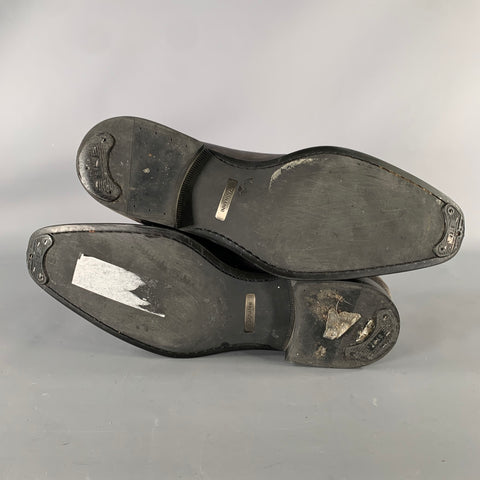 MAGNANNI Size 9.5 Grey Gunmetal Mixed Patterns Mixed Fabrics Lace Up Shoes