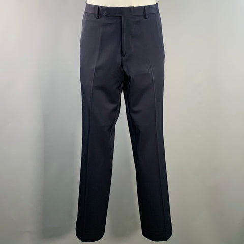 RALPH LAUREN Size 40 Regular Navy Twill Wool Notch Lapel Suit