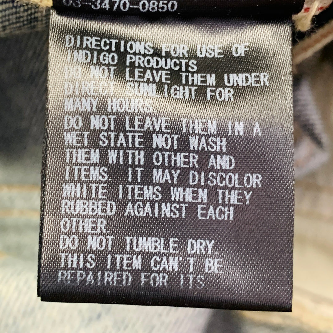 UNDERCOVER Size 32 Blue Multi-Color Embroidery Cotton Relaxed Drop-Crotch Jeans