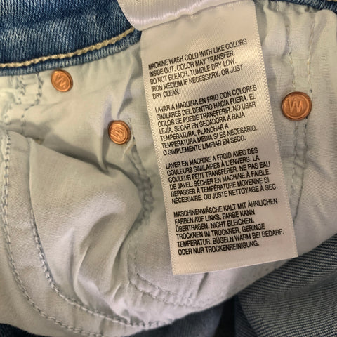 MOTHER Size 27 Blue Cotton Blend Straight leg Jeans