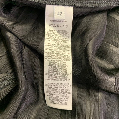 PAUL SMITH Size L Black Viscose Blend Stripe One Pocket Shirt