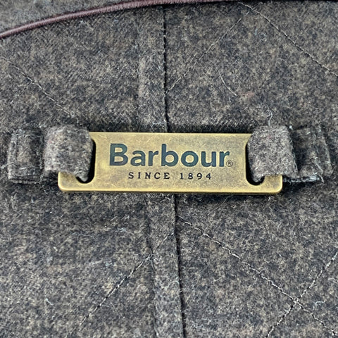BARBOUR Size L Brown Olive Quilted Polyester Single Breasted Jacket