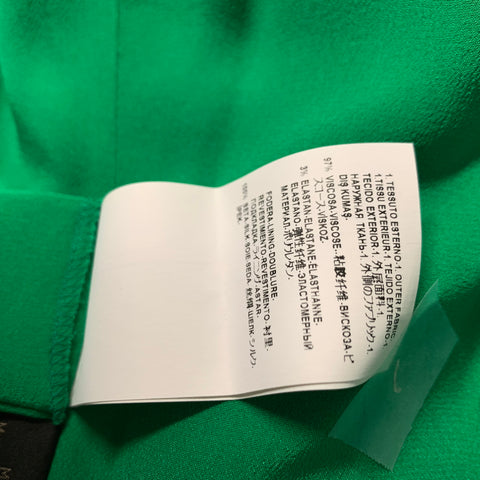 VERSACE FW2015 Size 6 Green Black Viscose Blend Color Block Long Sleeve Dress