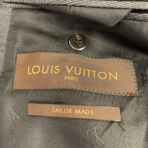 LOUIS VUITTON Veste de sport en laine et soie gris à motifs tourbillons Taille 40