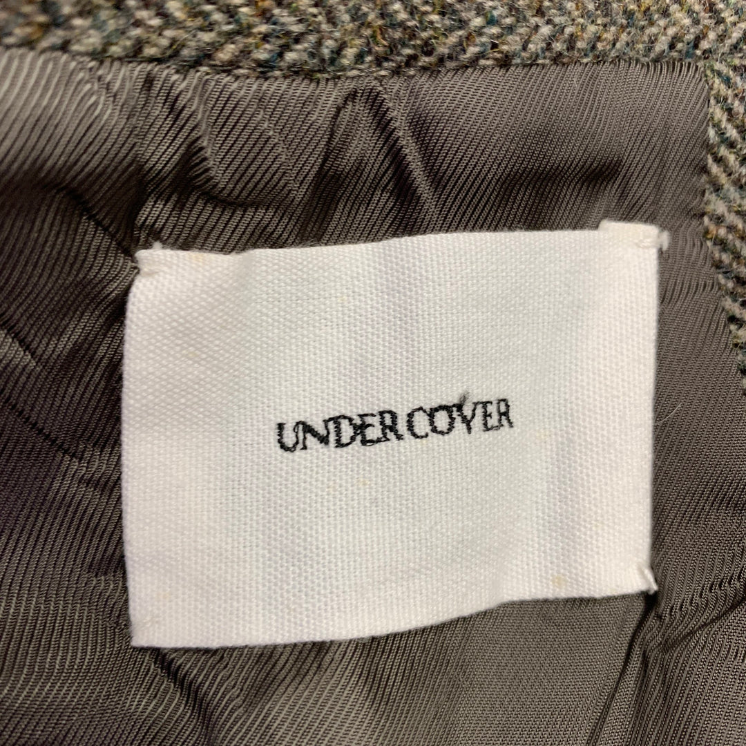 UNDERCOVER Size XL Brown Olive Herringbone Wool Coat