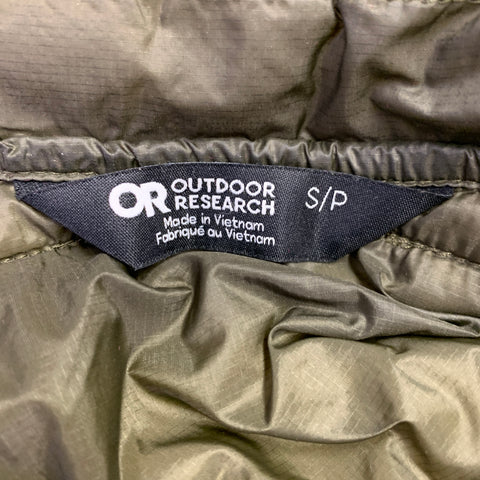 OUTDOOR RESEARCH Size S Superstrand LT Green Olive Logo Nylon Zip Up Vest