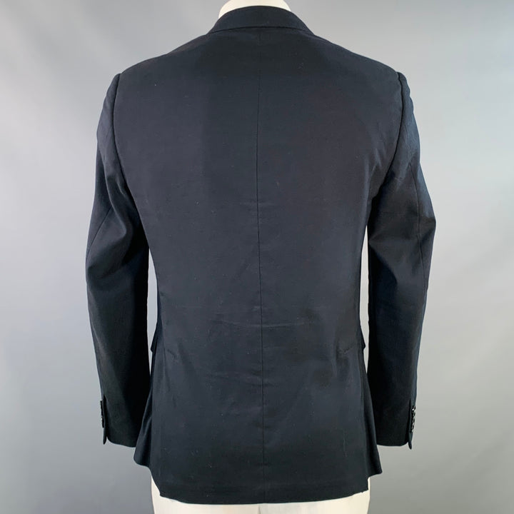 BURBERRY LONDON Size 42 Navy Cotton Blend Notch Lapel Sport Coat