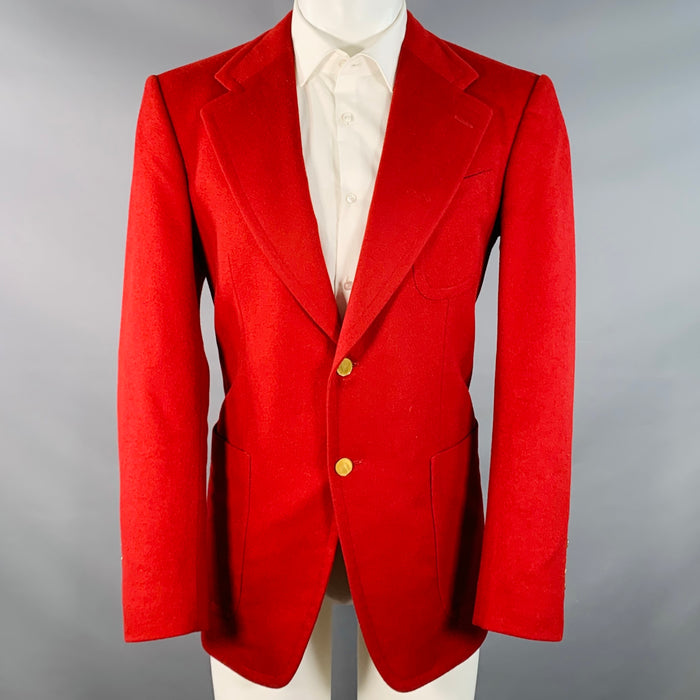 GUCCI by TOM FORD Size 40 Red Cashmere Notch Lapel Sport Coat