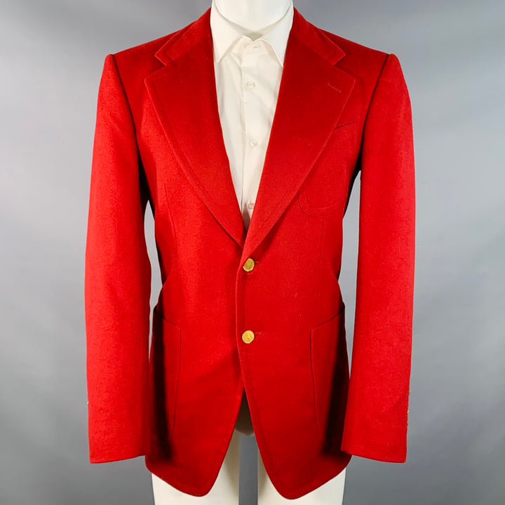 GUCCI by TOM FORD Size 40 Red Cashmere Notch Lapel Sport Coat