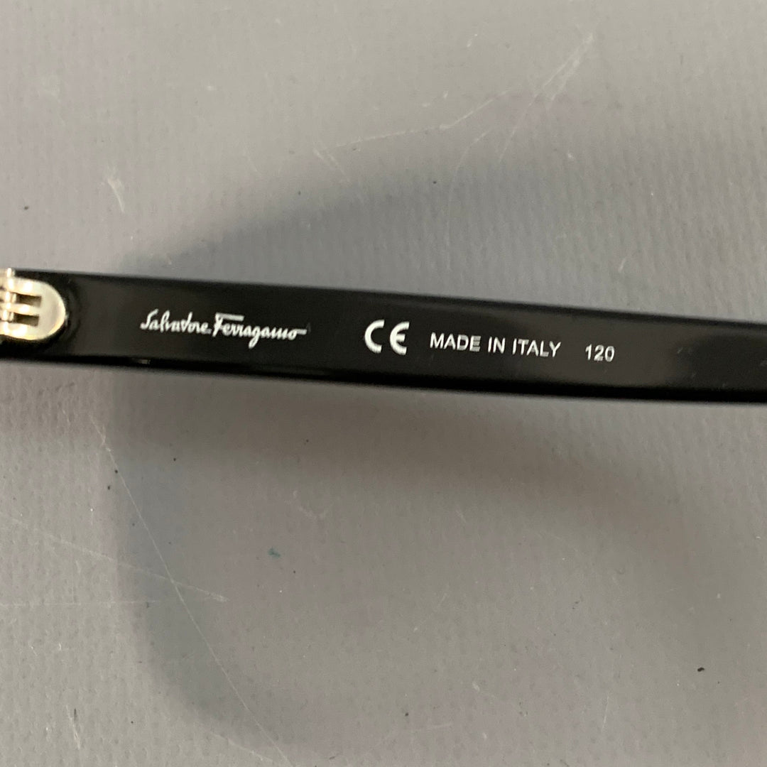 SALVATORE FERRAGAMO Black Acetate Square Polarized Sunglasses