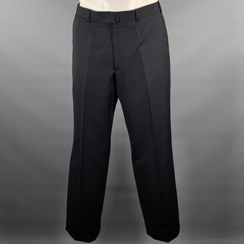 ISAIA Chest Size 42 Black Wool Notch Lapel Suit