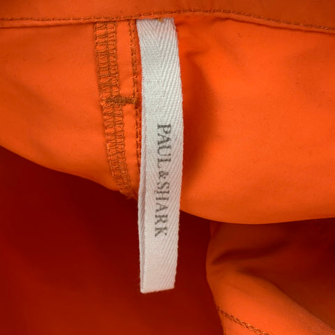 NICK WOOSTER x PAUL & SHARK  Size 32 Neon Orange  Polyethylene / Nylon Patch Pockets Cargo Shorts