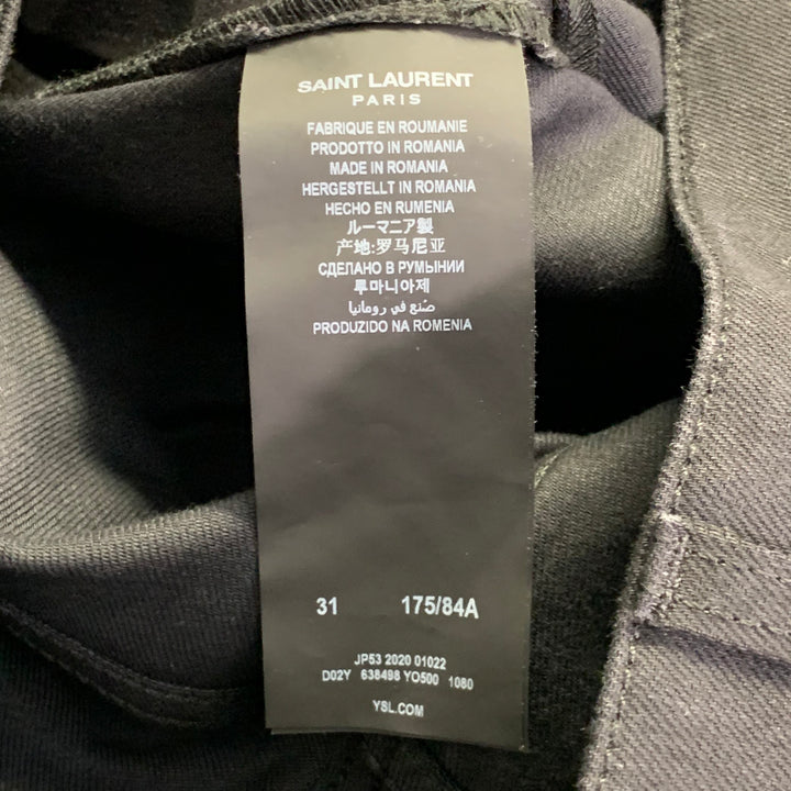 SAINT LAURENT 2020 Size 31 Black Denim Tapered Five Pockets Jeans