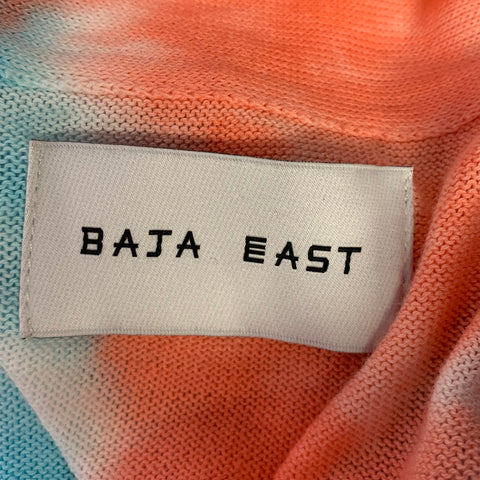 BAJA EAST Size XS Pink Blue Tie Dye Pima Cotton Open Front Cardigan
