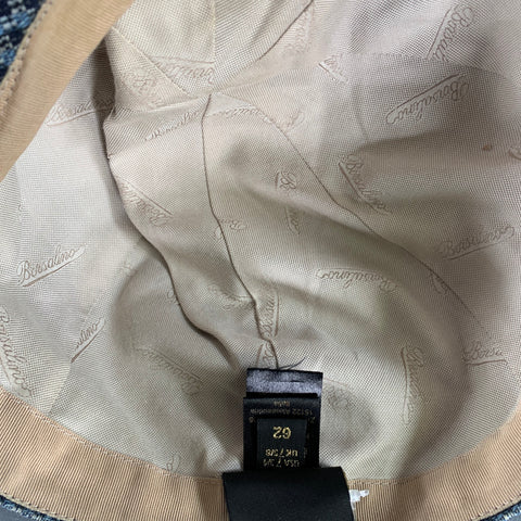 BORSALINO Size 7.75 Blue Light Blue Geometric Cotton Hats