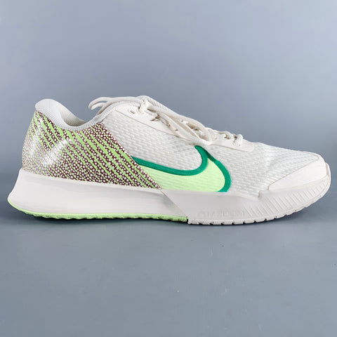 NIKE Size 12 Australian Open Pack White Green Mesh Lace-Up Sneakers