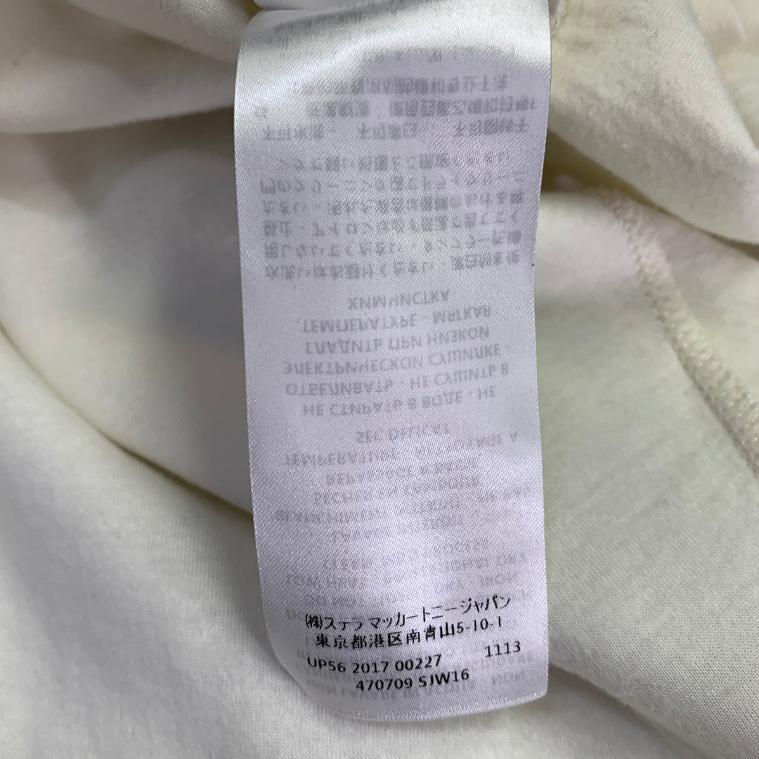 STELLA McCARTNEY Size 2 Cream Cotton Blend Ruffled Long Sleeve Casual Top