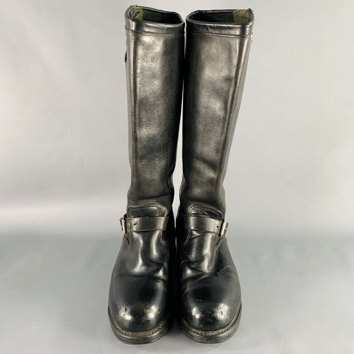 CHIPPEWA Size 9.5 Black Leather Knee High Motorcycle Boots